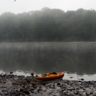 I woke up around 7 and the river was covered in a misty fog.  Very cool looking.