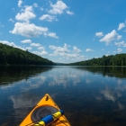 Stunning calm reflections of the bright blue sky.