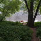 Looking at my kayak from the campsite.