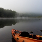 I woke up around 7 and the river was covered in a misty fog.  Very cool looking.